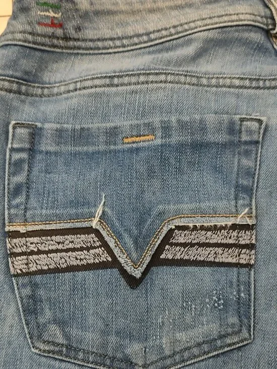 Diesel Zatiny Men's Bootcut Jeans 34X32 Wash 0072L Whisker Faded Distressed '07 - Picture 4 of 14